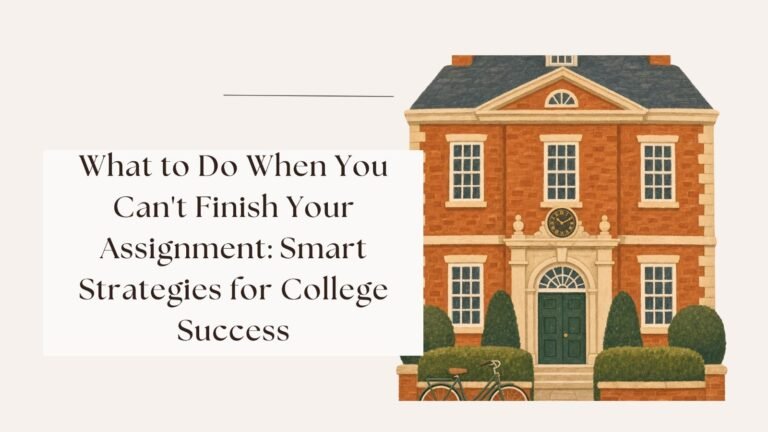 What to Do When You Can't Finish Your Assignment: Smart Strategies for College Success